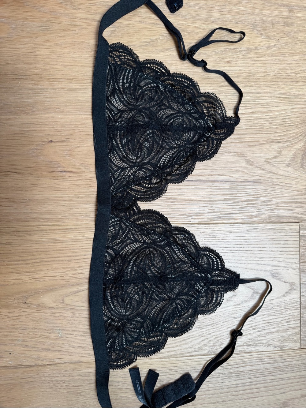 Talula Black Lace Bralette with Scalloped Trim